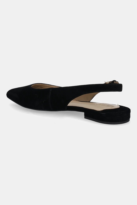 Lauren Ralph Lauren baleriny zamszowe Londyn Slbck kolor czarny z odkrytą piętą 802967746001 - zdjęcie produktu nr 2