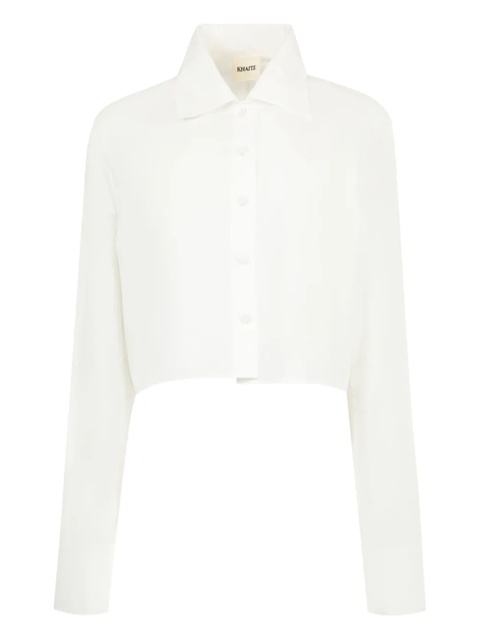 KHAITE crop cotton shirt - White - zdjęcie produktu nr 1