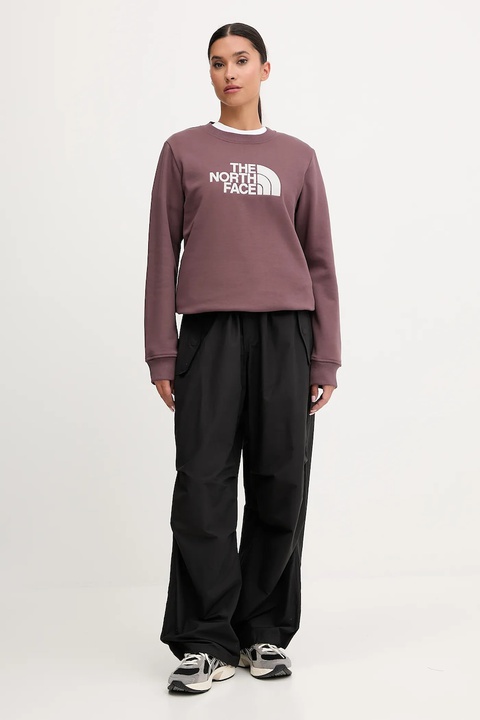 The North Face bluza Drew Peak damska kolor bordowy gładka NF0A89EFFAI1 - zdjęcie produktu nr 2