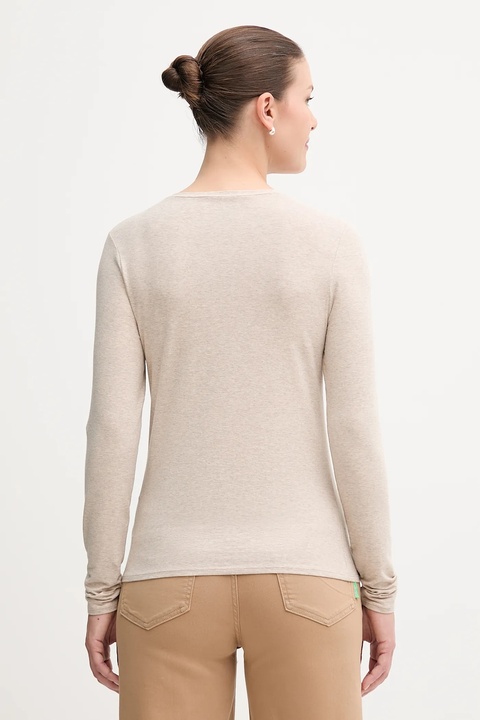 United Colors of Benetton longsleeve damski kolor beżowy 3ZQM3M858 - zdjęcie produktu nr 2
