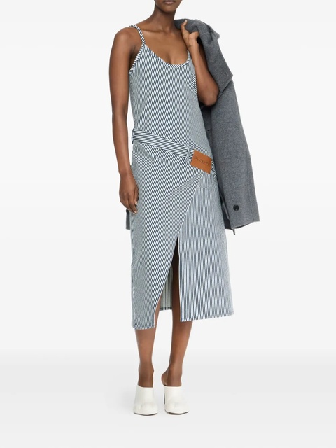 JW Anderson stripe-panel belted dress - Blue - zdjęcie produktu nr 1