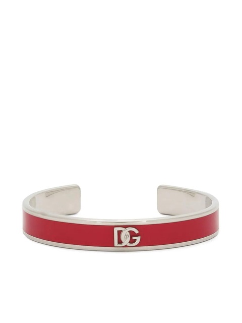 Dolce & Gabbana logo-plaque cuff bracelet - Silver - zdjęcie produktu nr 1