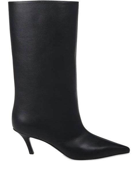 Amina Muaddi 60mm Fiona pointed leather boots - Black - zdjęcie produktu nr 1