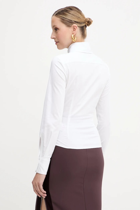 Elisabetta Franchi koszula damska kolor biały slim z kołnierzykiem klasycznym CA08256E2 - zdjęcie produktu nr 2
