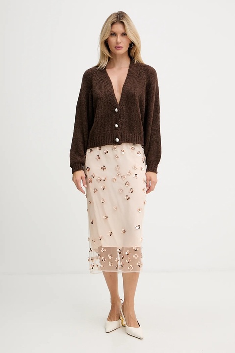 Forte Forte spódnica kolor beżowy midi prosta 14356.myskirt - zdjęcie produktu nr 2