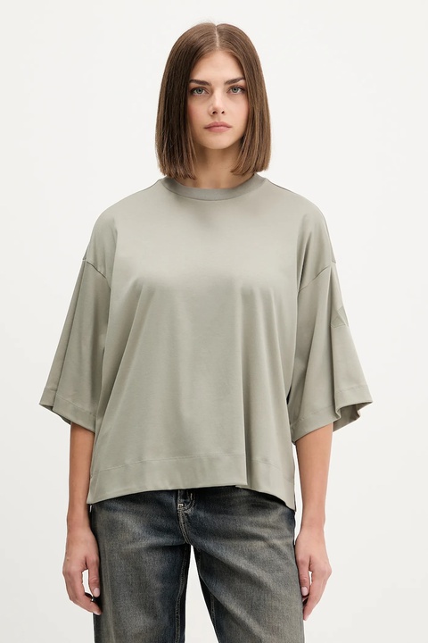 adidas t-shirt bawełniany Soft Lux damski kolor zielony JW5068 - zdjęcie produktu nr 1