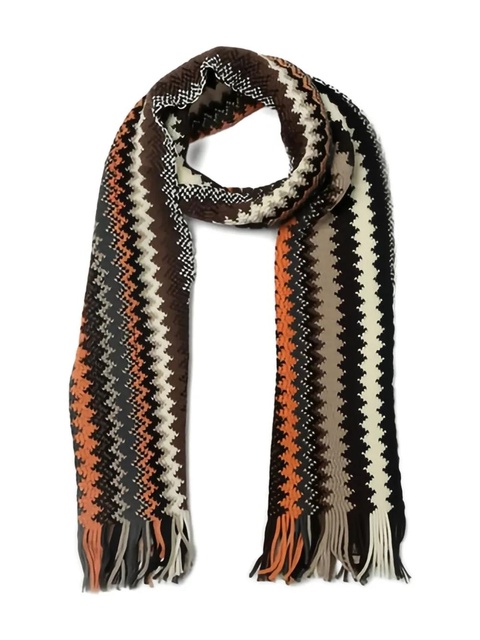 Missoni zigzag-pattern fringed scarf - Brown - zdjęcie produktu nr 2