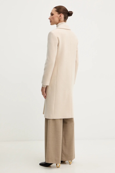 Marella płaszcz z dodatkiem wełny Emme by Marella kolor beżowy 2525016042200 - zdjęcie produktu nr 2