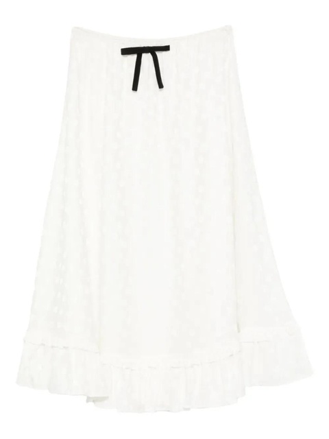 Alessandra Rich floral-jacquard midi skirt - White - zdjęcie produktu nr 1
