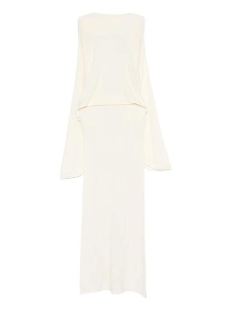 Aya Muse long-sleeved open-back dress - Neutrals - zdjęcie produktu nr 1