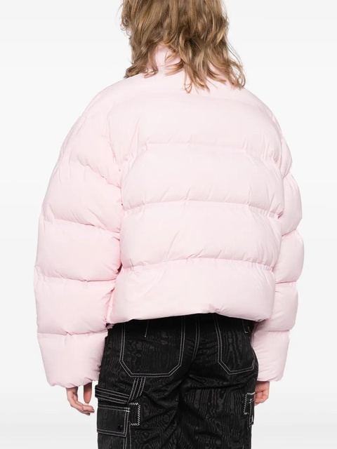 Alexander Wang reflective-logo cropped puffer jacket - Pink - zdjęcie produktu nr 1