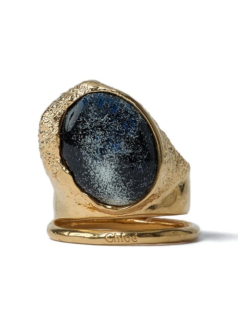 Chloé textured oval-stone ring - Gold - zdjęcie produktu nr 1