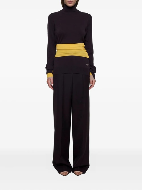 FENDI pleated-front wool trousers - Purple - zdjęcie produktu nr 1
