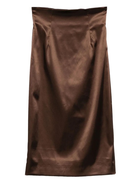 Dolce & Gabbana satin midi skirt - Brown - zdjęcie produktu nr 1