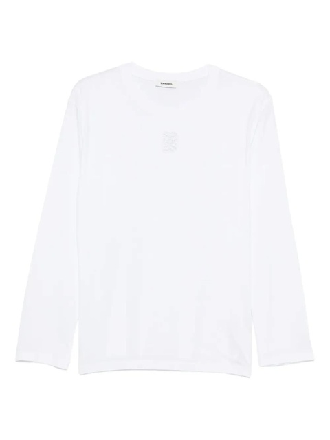 SANDRO cotton long sleeve T-shirt - White - zdjęcie produktu nr 1