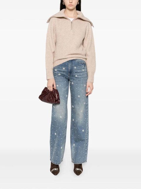 Maje floral-appliqué straight-leg jeans - Blue - zdjęcie produktu nr 2