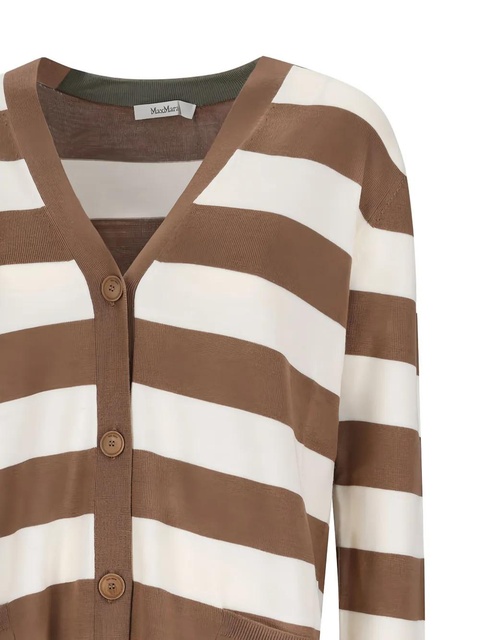 Max Mara striped-pattern wool cardigan - Brown - zdjęcie produktu nr 2