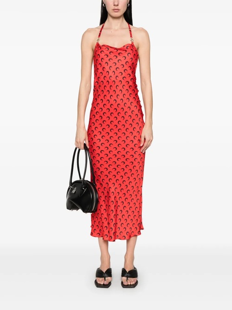 Marine Serre moon-print maxi dress - Red - zdjęcie produktu nr 2