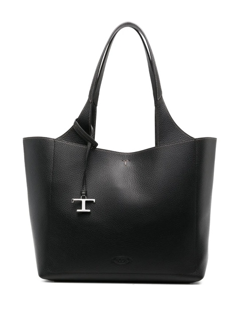 Tod's logo-charm leather tote bag - Black - zdjęcie produktu nr 1