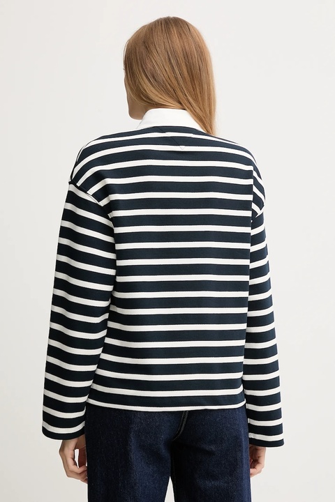Tommy Hilfiger bluza bawełniana damska kolor granatowy wzorzysta WW0WW47457 - zdjęcie produktu nr 2