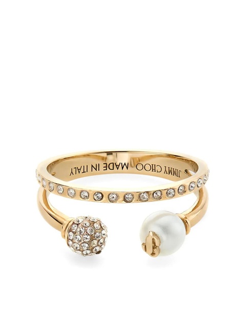 Jimmy Choo logo-engraved double ring - Gold - zdjęcie produktu nr 2