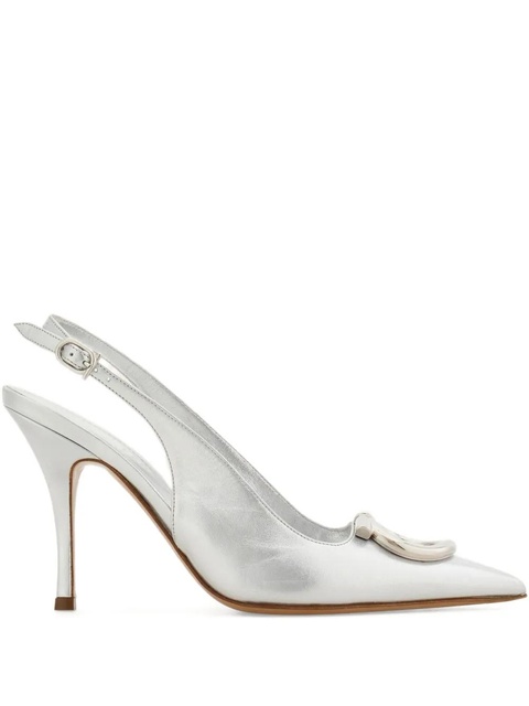 Ferragamo 90mm Gancini slingback pumps - Silver - zdjęcie produktu nr 1