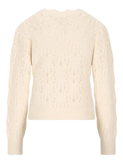 ISABEL MARANT button-detailed lace-knit cardigan - Neutrals - zdjęcie produktu nr 2