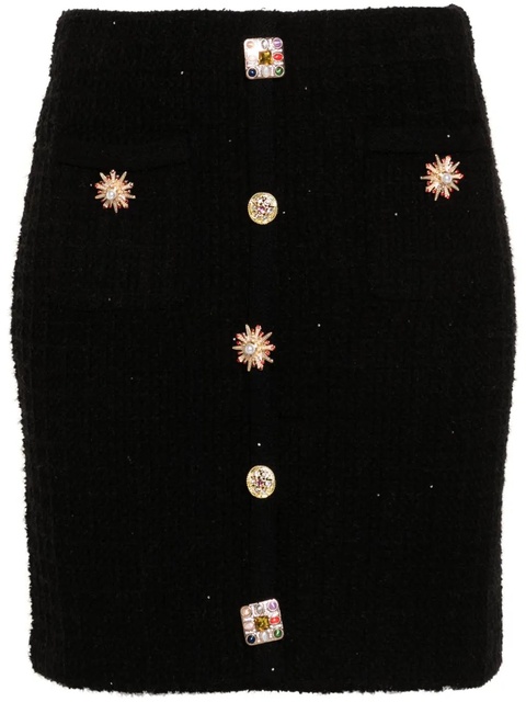 Self-Portrait jewel buttons knitted mini skirt - Black - zdjęcie produktu nr 1