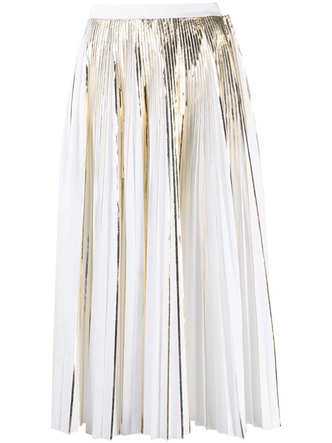 Valentino Garavani metallic-effect pleated skirt - White - zdjęcie produktu nr 1