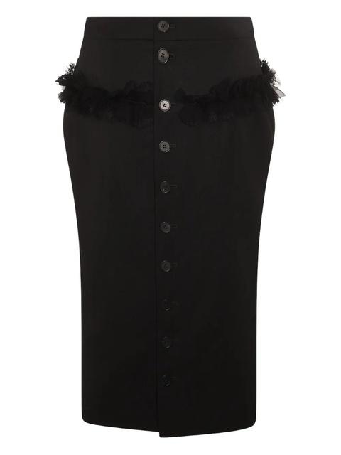 Alexander McQueen button-front ruffled skirt - Black - zdjęcie produktu nr 1