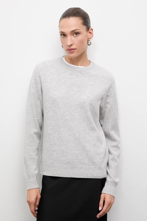 Answear.LAB sweter z wełny merino damski kolor szary lekki - zdjęcie produktu nr 1