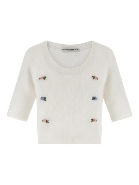 Alessandra Rich embroidered sweater - White - zdjęcie produktu nr 1
