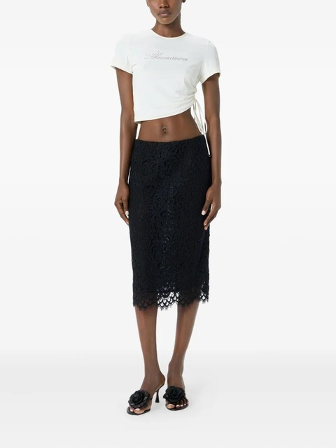 Blumarine lace-embellished pencil skirt - Black - zdjęcie produktu nr 2
