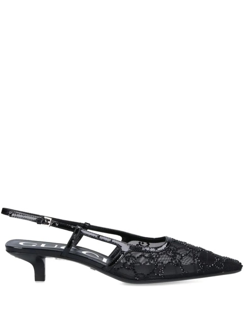 Gucci 35mm crystal slingback pumps - Black - zdjęcie produktu nr 1