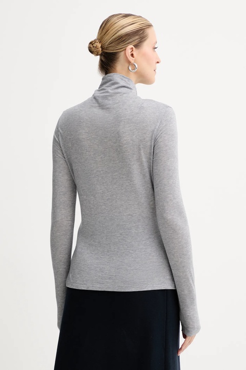BOSS longsleeve z wełną kolor szary z półgolfem 50550639 - zdjęcie produktu nr 2