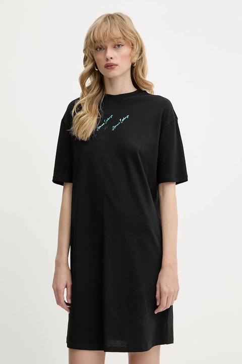 Armani Exchange sukienka bawełniana kolor czarny mini prosta XW000378 AF10354 - zdjęcie produktu nr 1