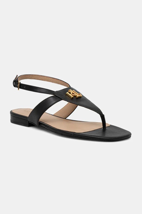 Lauren Ralph Lauren sandały skórzane Everley damskie kolor czarny 802959145001 - zdjęcie produktu nr 1