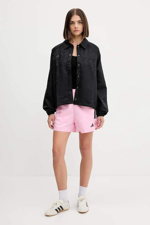 adidas kurtka House of Tiro kolor czarny przejściowa oversize JL7647 - zdjęcie produktu nr 2