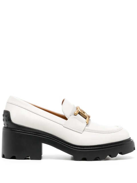 Tod's 65mm logo-plaque leather loafers - Grey - zdjęcie produktu nr 1