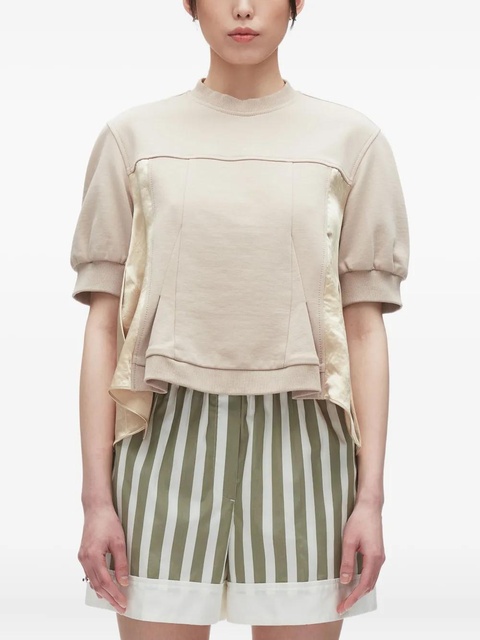 3.1 Phillip Lim panelled cotton T-shirt - Neutrals - zdjęcie produktu nr 1