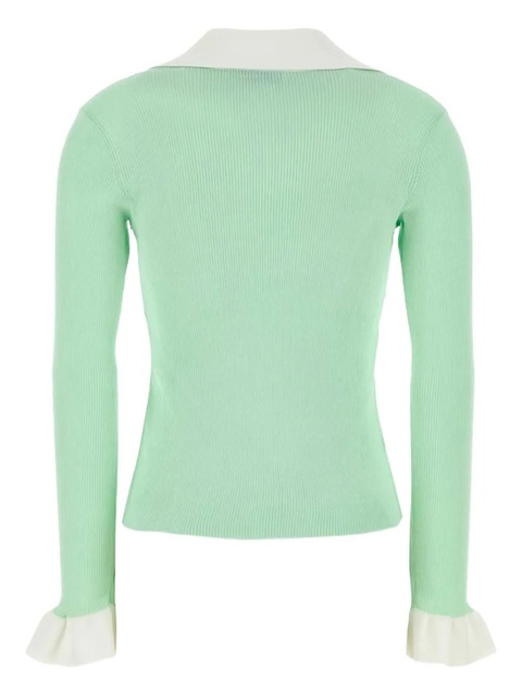 Self-Portrait ribbed cardigan - Green - zdjęcie produktu nr 2