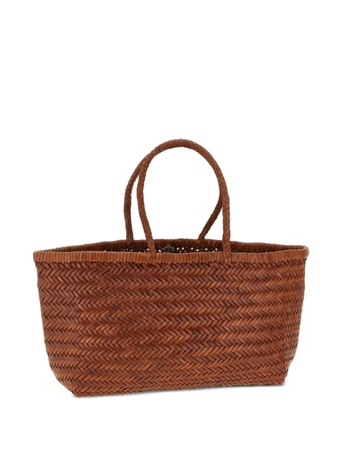DRAGON DIFFUSION large Bamboo Triple Jump chevron-weave shoulder bag - Brown - zdjęcie produktu nr 2