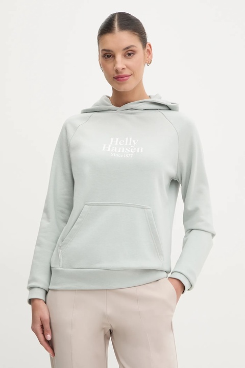 Helly Hansen bluza damska kolor zielony z kapturem z aplikacją 54239 - zdjęcie produktu nr 1