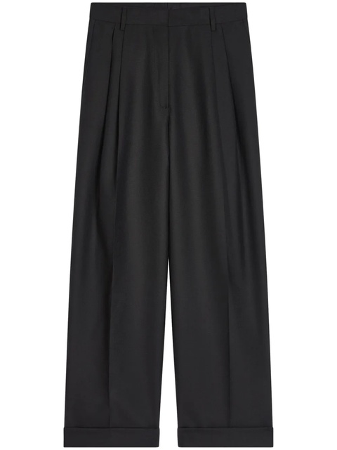 DRIES VAN NOTEN pleated wool trousers - Black - zdjęcie produktu nr 1