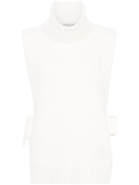 Golden Goose logo-embroidered fisherman's-knit vest - Neutrals - zdjęcie produktu nr 1