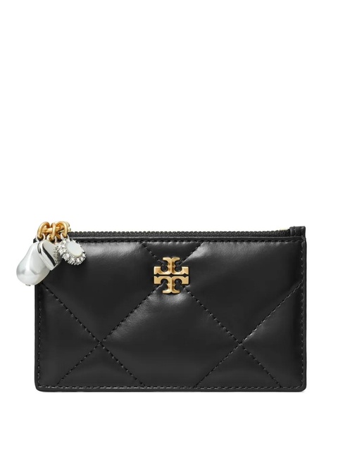 Tory Burch quilted charm zip card case - Black - zdjęcie produktu nr 1
