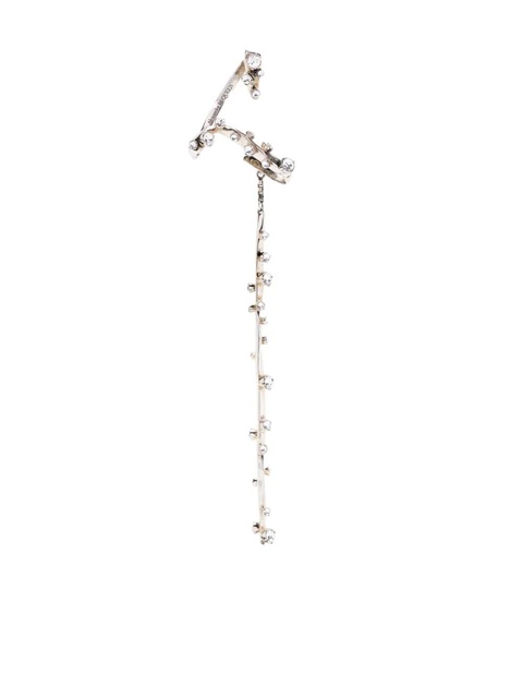 Alexander McQueen crystal-embellished single ear cuff - Silver - zdjęcie produktu nr 1