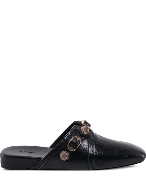 Balenciaga Cagole studded leather slippers - Black - zdjęcie produktu nr 1