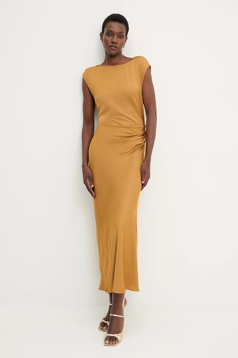 Answear.LAB sukienka kolor brązowy maxi rozkloszowana - zdjęcie produktu nr 1