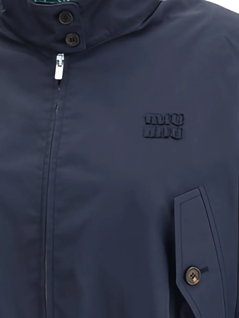 Miu Miu embroidered-logo jacket - Blue - zdjęcie produktu nr 2